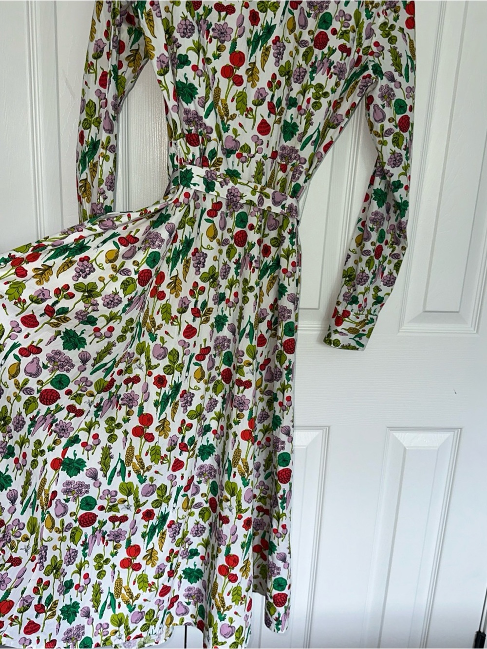 Boden Amy Cotton Midi Shirt Dress US 6R Market Vegetable Botanical Print - Picture 10 of 10